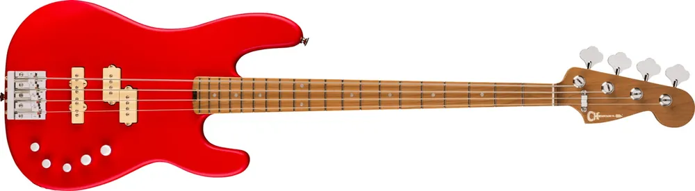 Charvel - Pro-Mod San Dimas® Bass PJ IV MAH -Caramelized Maple Fingerboard -Satin Ferrari Red- 296-3068-509 Express Delivery