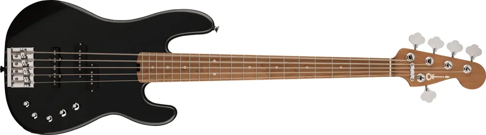 Limited Offer Charvel - Pro-Mod San Dimas® Bass PJ V - Caramelized Maple Fingerboard - Metallic Black 296-5068-595