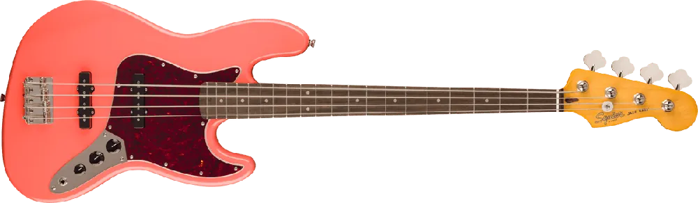 Trusted Brand Squier - Classic Vibe™ '60s Jazz Bass® - Laurel Fingerboard - Tortoishell Pickguard - Tahitian Coral