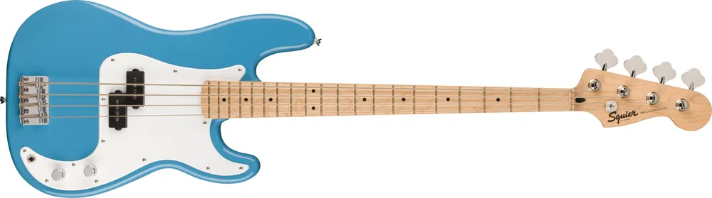 Squier - Squier Sonic™ Precision Bass® - Maple Fingerboard - White Pickguard - California Blue 037-3902-526 Fast Shipping