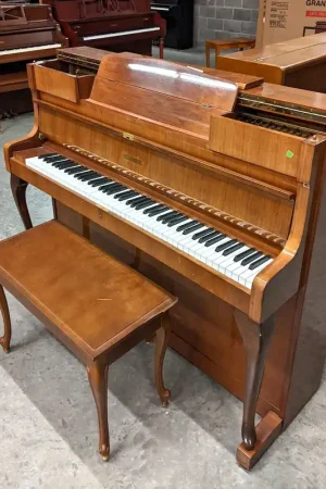 1966 Schimmel 42" Fortissimo 108 Upright Piano | Polished Walnut | SN: 98437 | Used Grab Now