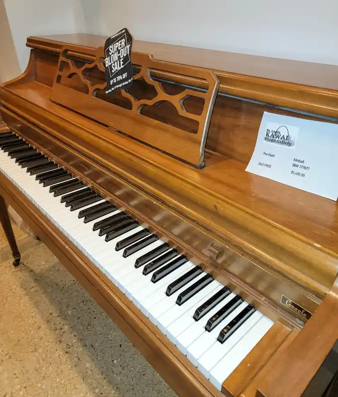 1971 Kimball Console Piano | Satin Walnut | SN: 777677 | Used Hot Deal