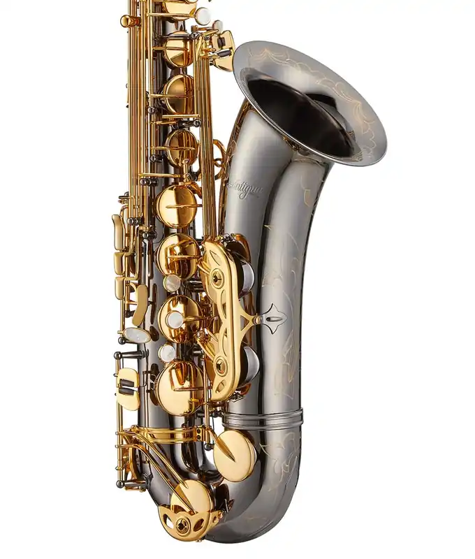 Antigua Winds TS4248 PowerBell Bb Tenor Saxophone - Black Nickel, Gold Plated Keys Budget