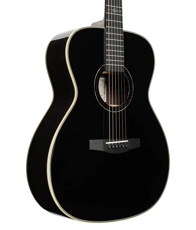 Exclusive Offer Alvarez LF70EHB Laureate OM Spruce/Rosewood Acoustic-Electric Guitar - Herringbone Blacktop