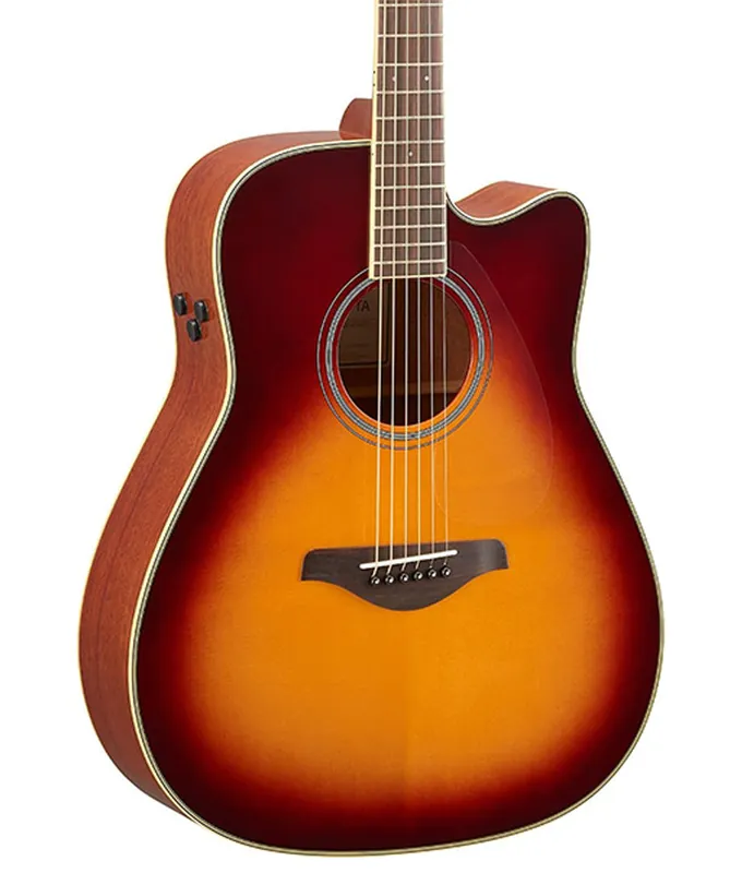 Yamaha FGC-TA FG Cutaway TransAcoustic Acoustic-Electric Guitar - Brown Sunburst Certified