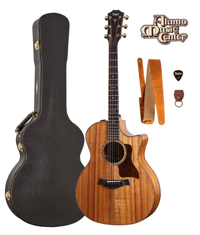Taylor 724CE Koa Grand Auditorium Acoustic-Electric Guitar Bundle - Gloss Last Chance