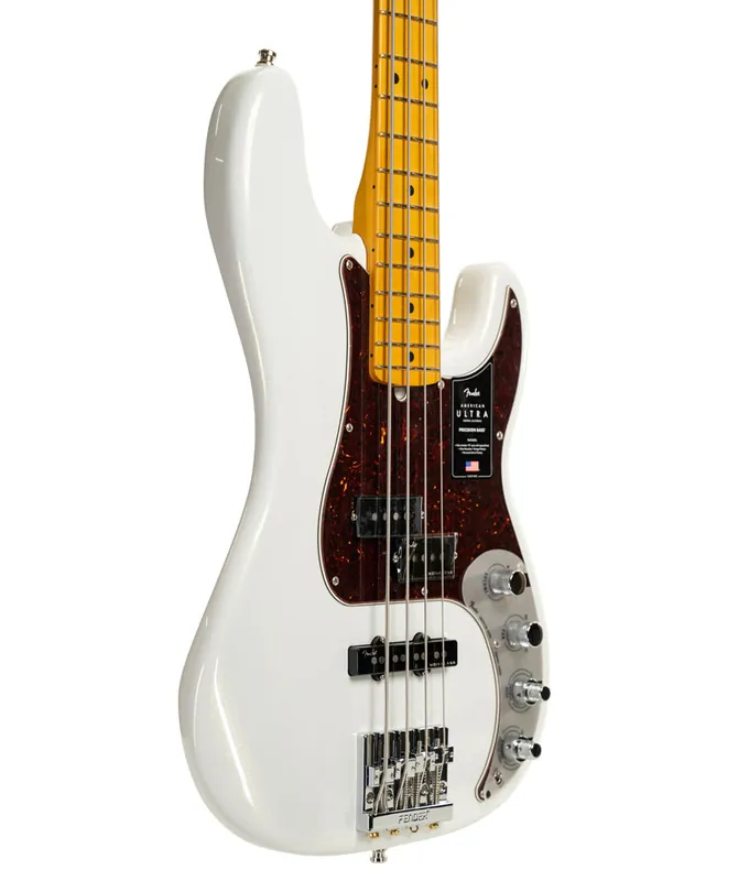 Fender American Ultra Precision Bass, Maple Fingerboard, Arctic Pearl Latest