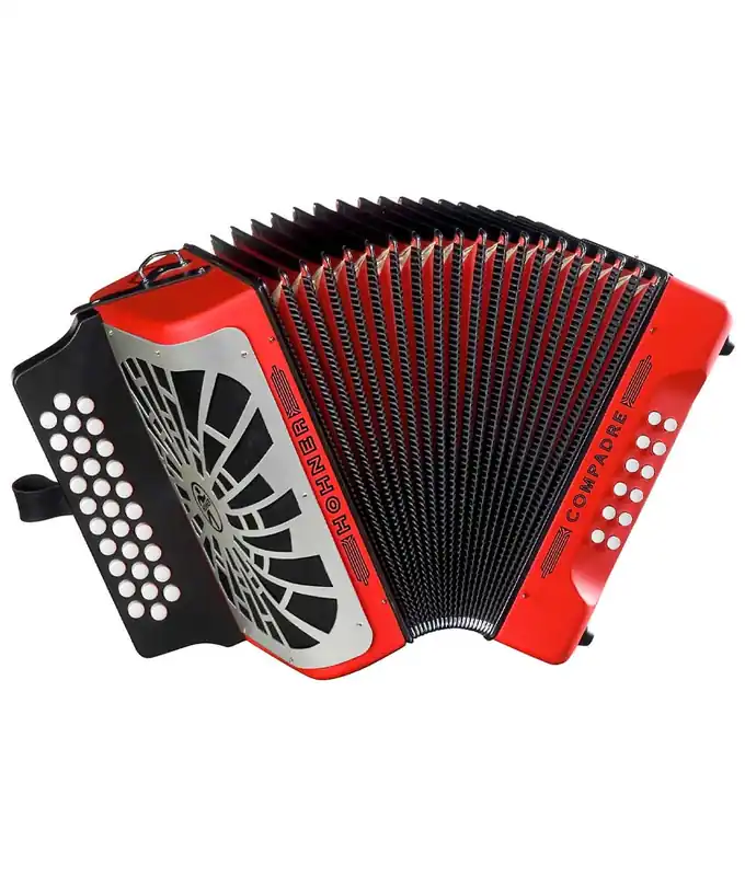 Hohner COER Compadre EAD Accordion, w/ Gig Bag and Strap - Red w/ Silver Grill Fan Favorite