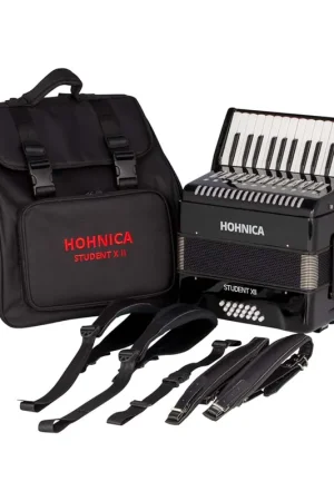 Hohnica Student XII 26 Treble/18 Bass Piano Accordion - Black Trusted Brand
