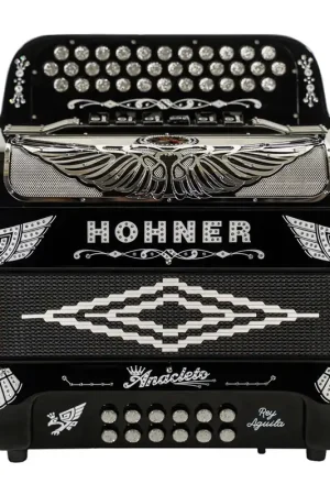 Deal Hohner Anacleto Rey Aguila Two Tone FBE/EAD Compact Accordion, Black