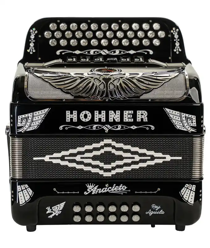 Deal Hohner Anacleto Rey Aguila Two Tone FBE/EAD Compact Accordion, Black
