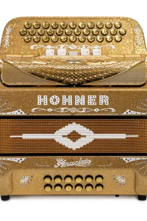 Hohner Anacleto Rey Del Norte III Compact 5 Switch FBE Accordion - Holographic Gold Must Have