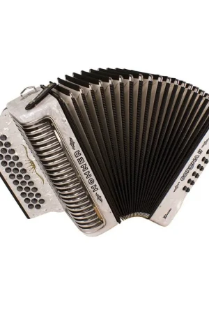 Fresh Stock Hohner Corona II Xtreme FbbEb Button Accordion - Pearl White