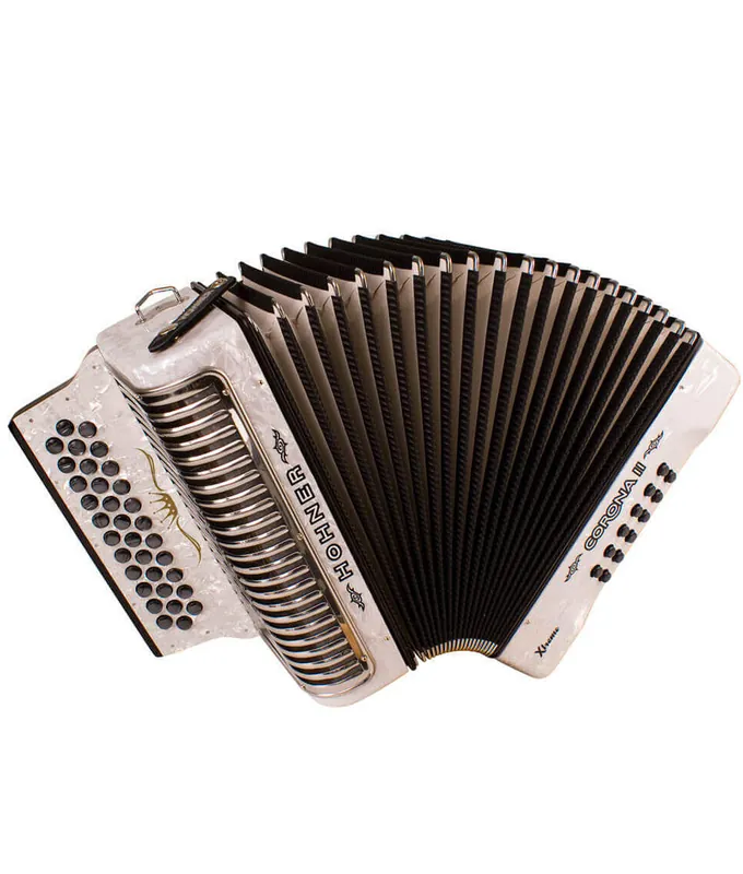 Luxury Hohner Corona II Xtreme GCF Accordion - White
