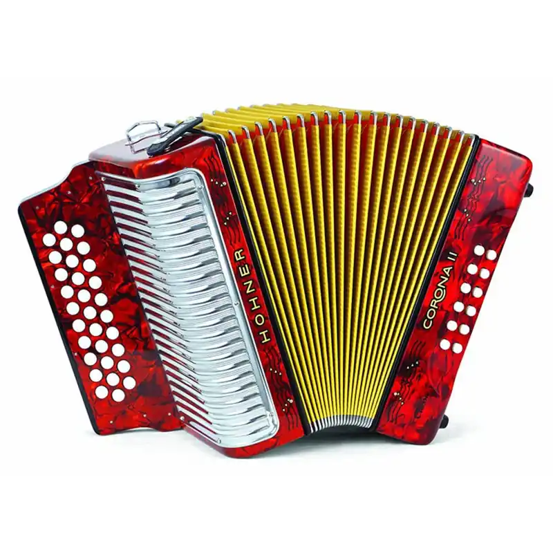 Place Order Hohner Corona II Classic FBbEb Accordion - Red