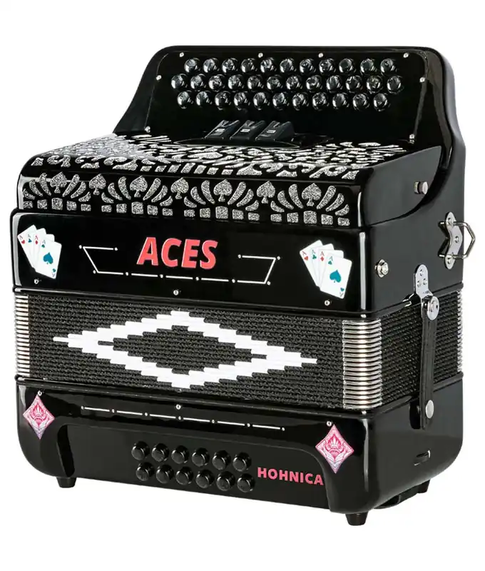 Original Hohnica Aces II FBE 3 Register Accordion - Black