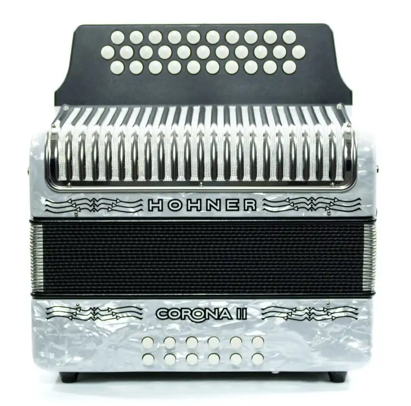Clearance Hohner Corona II 3500GW GCF Button Accordion - White