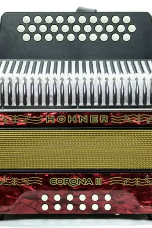 Deal Hohner Corona II 3500 FBbEb Button Accordion - Red