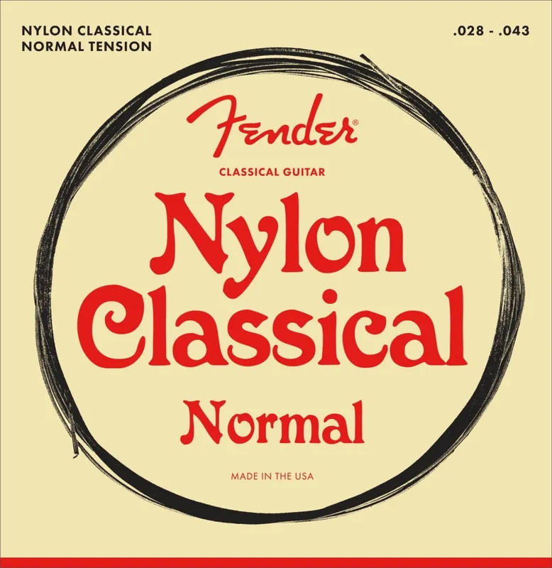 Fender - Nylon Acoustic Strings - 100 Clear/Silver - Tie End - Gauges .028-.043 - (6) 073-0100-400 Fresh Stock
