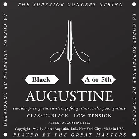 Money Back Guarantee Augustine - Classic/Black – Low Tension Nylon Guitar String (Single String) A (5TH)