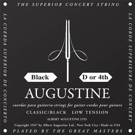 Augustine - Classic/Black – Low Tension Nylon Guitar String (Single String) D (4TH) Shop Now