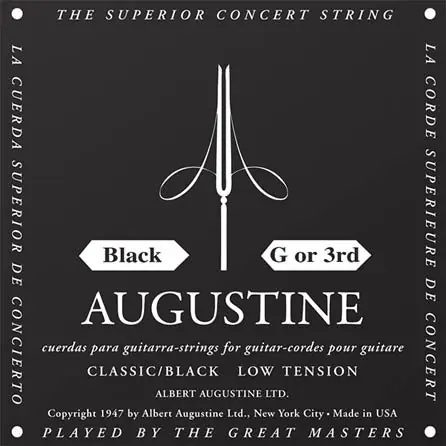 Buy Direct Augustine - Classic/Black – Low Tension Nylon Guitar String (Single String) G (3rd)