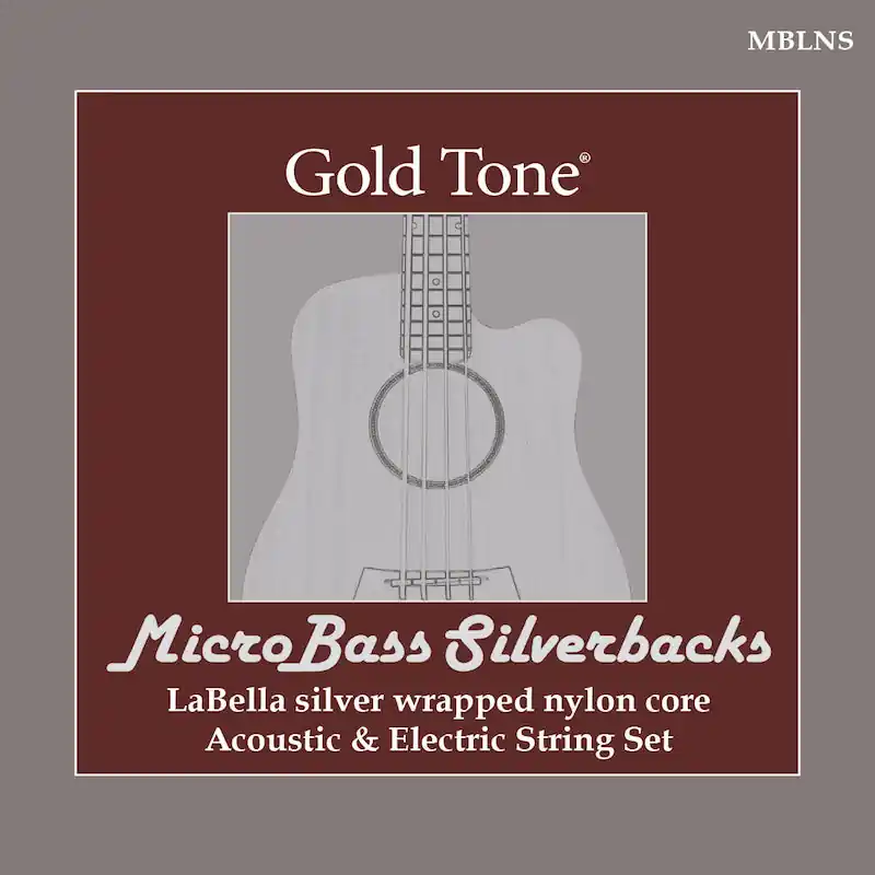 Gold Tone - MBLNS MicroBass LaBella 'Silverback' Silver-Wrapped Nylon Strings 49-115 Exclusive Offer