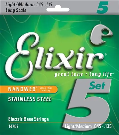 Elixir - Bass 14782 Nano SS set of 5 Strings 45-135 Limited Offer