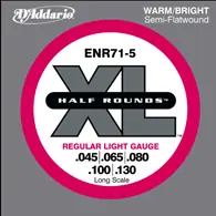 New Arrival D'Addario - ENR71-5 Half Rounds 45-130- Long Scale