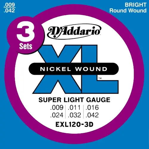 Order Now D'Addario - EXL120 3D 3 Pack 9-42