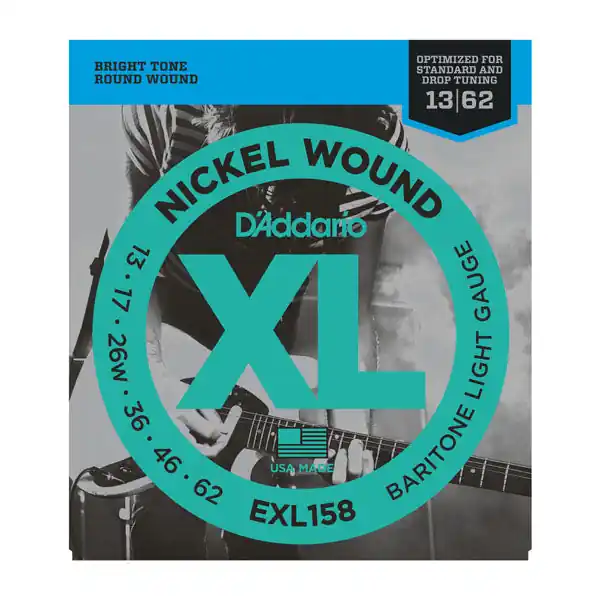 Low Price D'Addario - EXL158 Nickel Wound Electric Guitar Strings- Baritone Light- 13-62