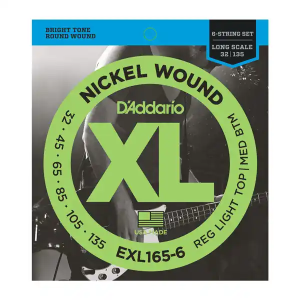 Brand New D'Addario - EXL165-6 6-String Nickel Wound Bass Guitar Strings- Custom Light- 32-135