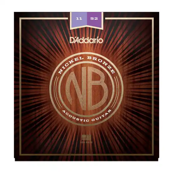 D'Addario - Nb1152 Nickel Bronze Acoustic Guitar Strings - Custom Light – 11-52 Popular