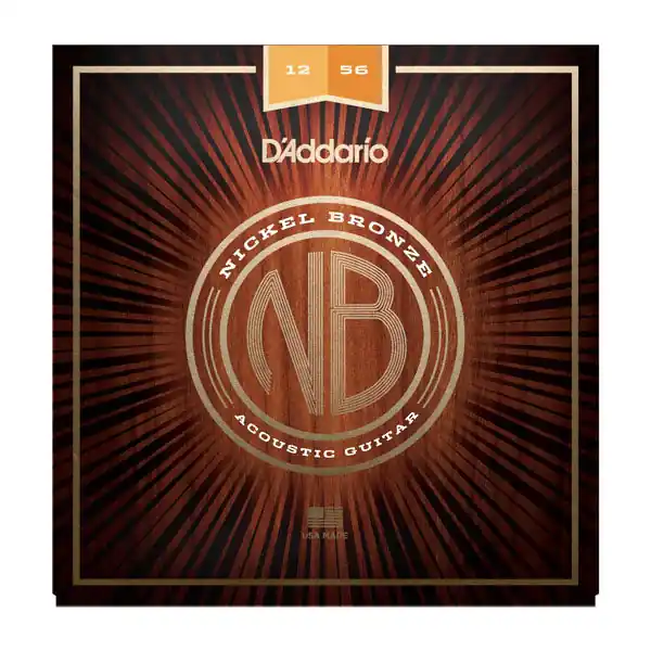 Shop Now D'Addario - NB1256 Nickel Bronze Acoustic Guitar Strings- Light Top / Med Bottom- 12-56