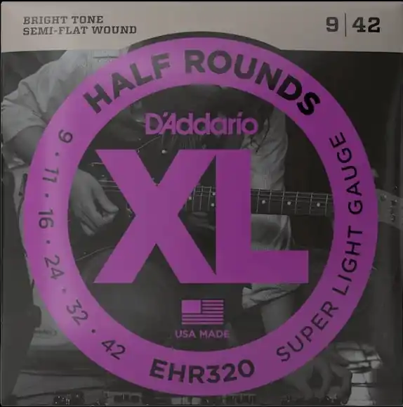 D'Addario - EHR320 09-42 Bright Tone Semi-Flat Wound Super Light Set Premium