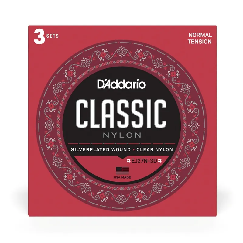 D'Addario - EJ27N Student Nylon Classical Guitar Strings - Normal Tension - 3 Sets Price Cut