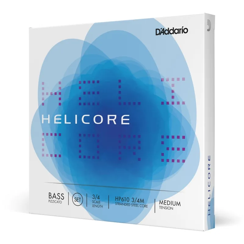 Fresh Stock D'Addario - Helicore Pizzicato Bass String Set - 3/4 Scale - Medium Tension