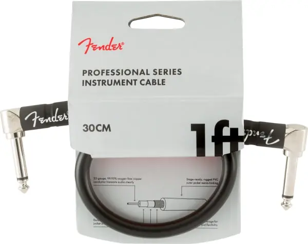 Save Now Fender - Professional Series Instrument Cables - Angle/Angle - 1' - Black - 099-0820-057