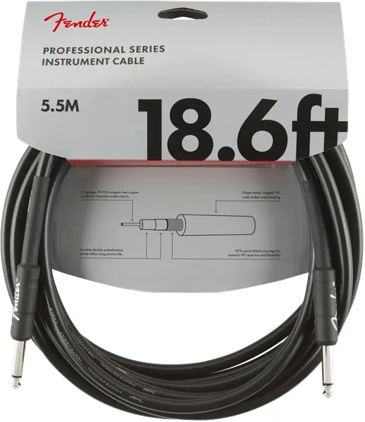 Fender - Cable, Straight/Straight, 18.6', Black 0990820020 Hassle-Free Returns
