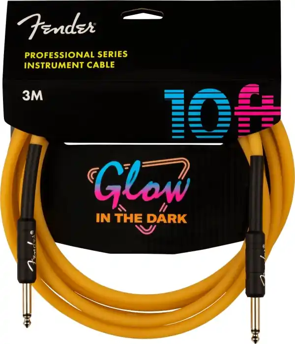 Crafted Fender - Professional Series Glow in the Dark Cable - Orange - 10' - 099-0810-113
