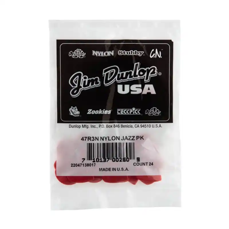 Trending Dunlop - Red Nylon Jazz III Guitar Pick (24/bag) - 47R3N