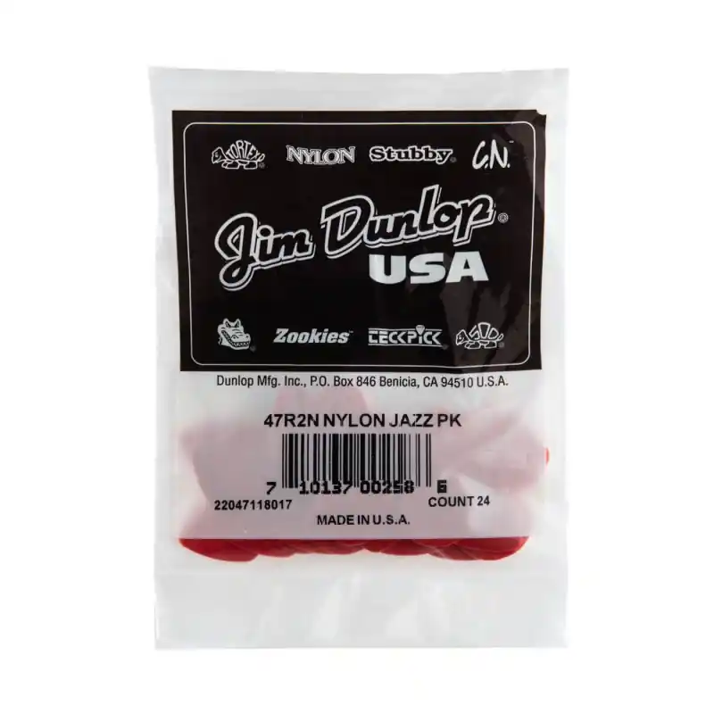 Fresh Stock Dunlop - Red Nylon Jazz III Guitar Pick (24/bag) - 47R2N