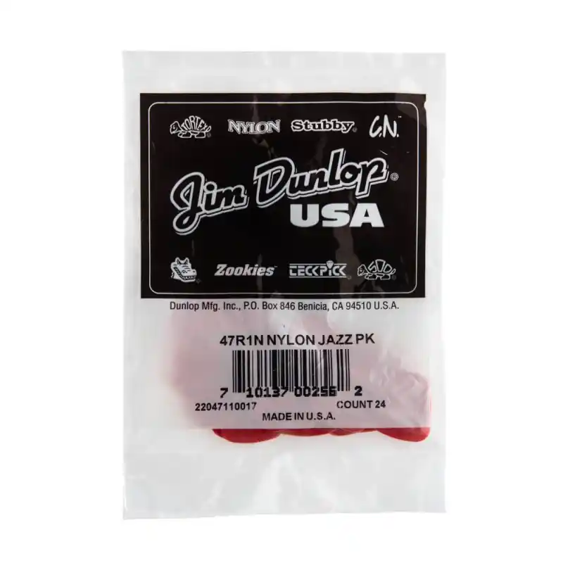 High Quality Dunlop - Nylon Jazz Guitar Pick (24/bag) - 47R1N