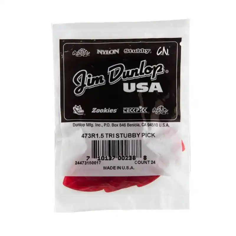 Brand New Dunlop - 1.5mm Tri Stubby® Guitar Pick (24/bag) - 473R-150