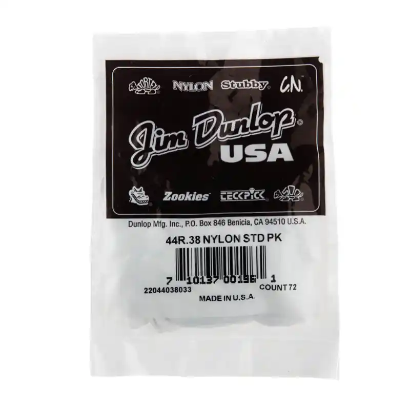 Modern Dunlop - 0.38mm Nylon Guitar Pick (72-Pack) - 44R-38