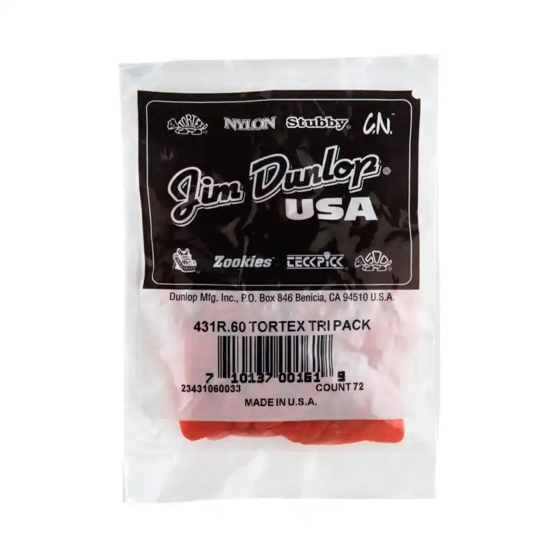 Price Cut Dunlop - Orange 0.60mm Tortex® Triangle Guitar Pick (72/bag) - 431R-60