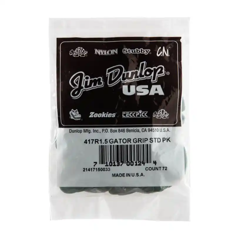 Dunlop - 1.50mm Gator Grip Guitar Pick (72/bag) - 417R-150 Popular
