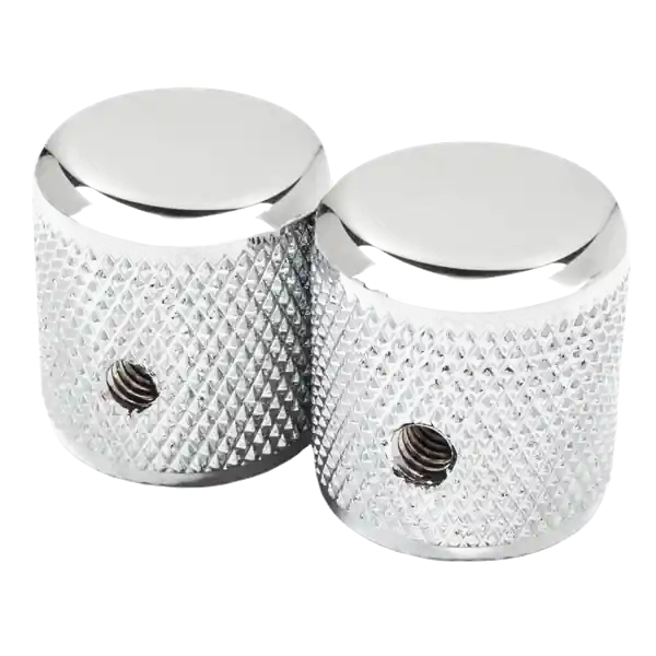 Direct From Manufacturer Fender - Pure Vintage '58 Telecaster® Knurled Knobs - (2) - Chrome/Aluminum - 009-4057-049