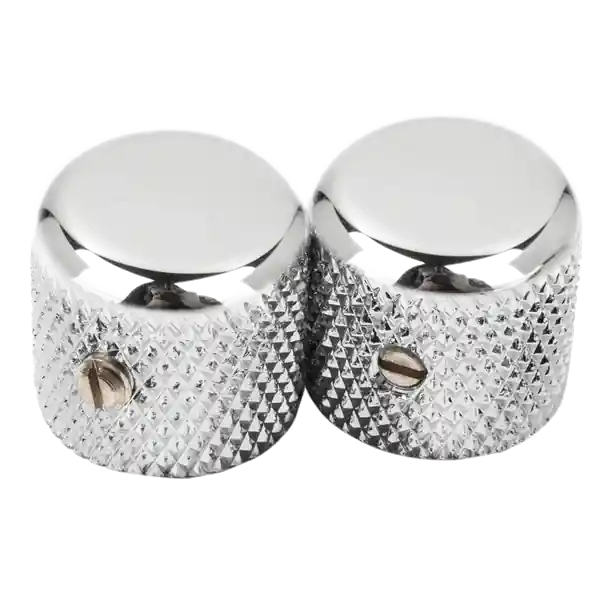 Fender - Pure Vintage '52 Telecaster® Knurled Knobs - (2) - Chrome - 009-4040-049 Buy Direct