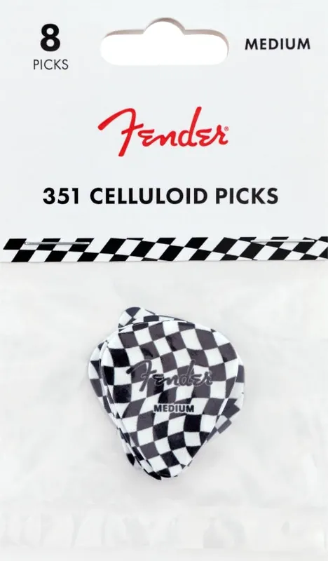 Fender - 351 Celluloid Picks -Checkerboard -(8) 198-0351-088 Best Price
